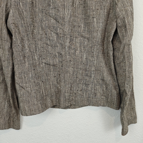 Escada Blazer Size 38 US M Brown Neutral Silk Wool Blazer Jacket Old Money - Picture 11 of 13